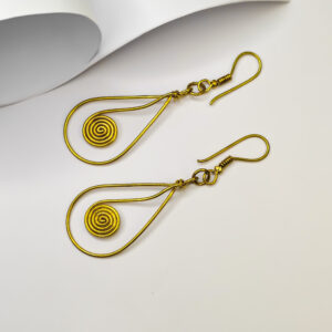 Traditional, Unique, Hand-made, Dokra spiral egg shape earrings
