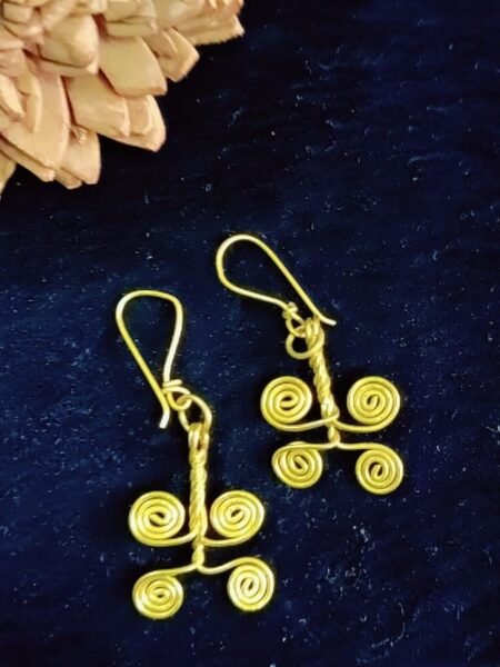 Exquisite, Traditional, Hand-crafted,(Spiral butterfly), Tribal Dokra earrings