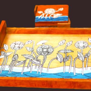 Collectable, Unique, Hand-crafted, Masterpiece Wooden Tray with coaster set,