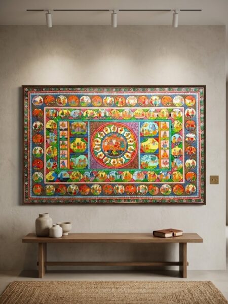 Virtuous, Unique, Ramayan Pattachitra Art , (5/3 ft)