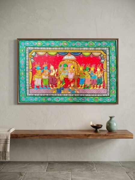 Exceptional, Pious, Ram-Darbaar, Pattachitra Art (22x15) inch