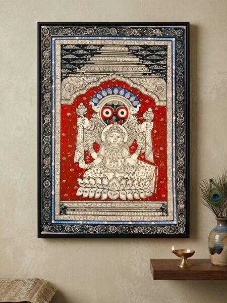 Extraordinary, Collectible, Lord Jagannath ji, Pattachitra Art,(19x13) inch