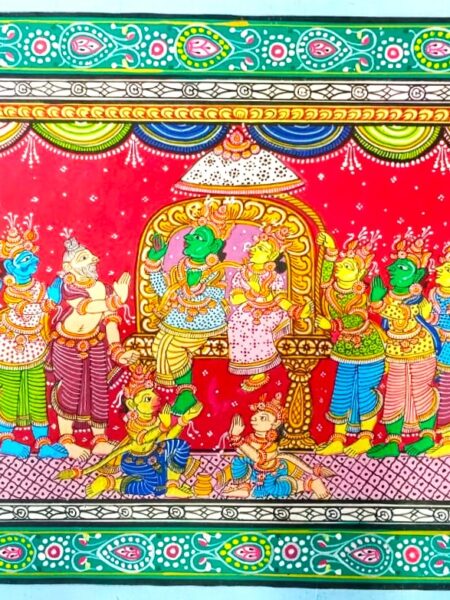 Exceptional, Pious, Ram-Darbaar, Pattachitra Art (22x15) inch