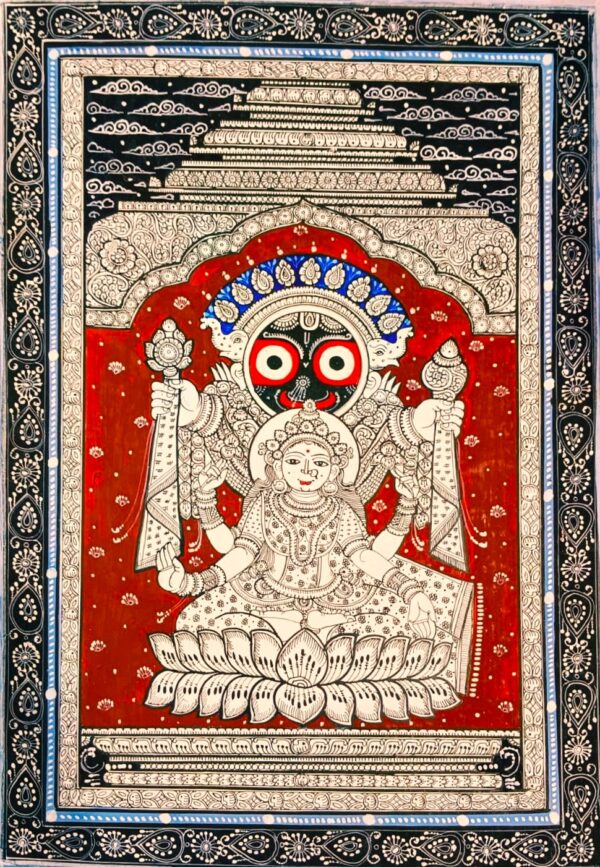 Extraordinary, Collectible, Lord Jagannath ji, Pattachitra Art,(19x13) inch