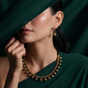 Handcrafted Odisha Tribal Dhokra Ghungroo Drop Necklace with Earrings