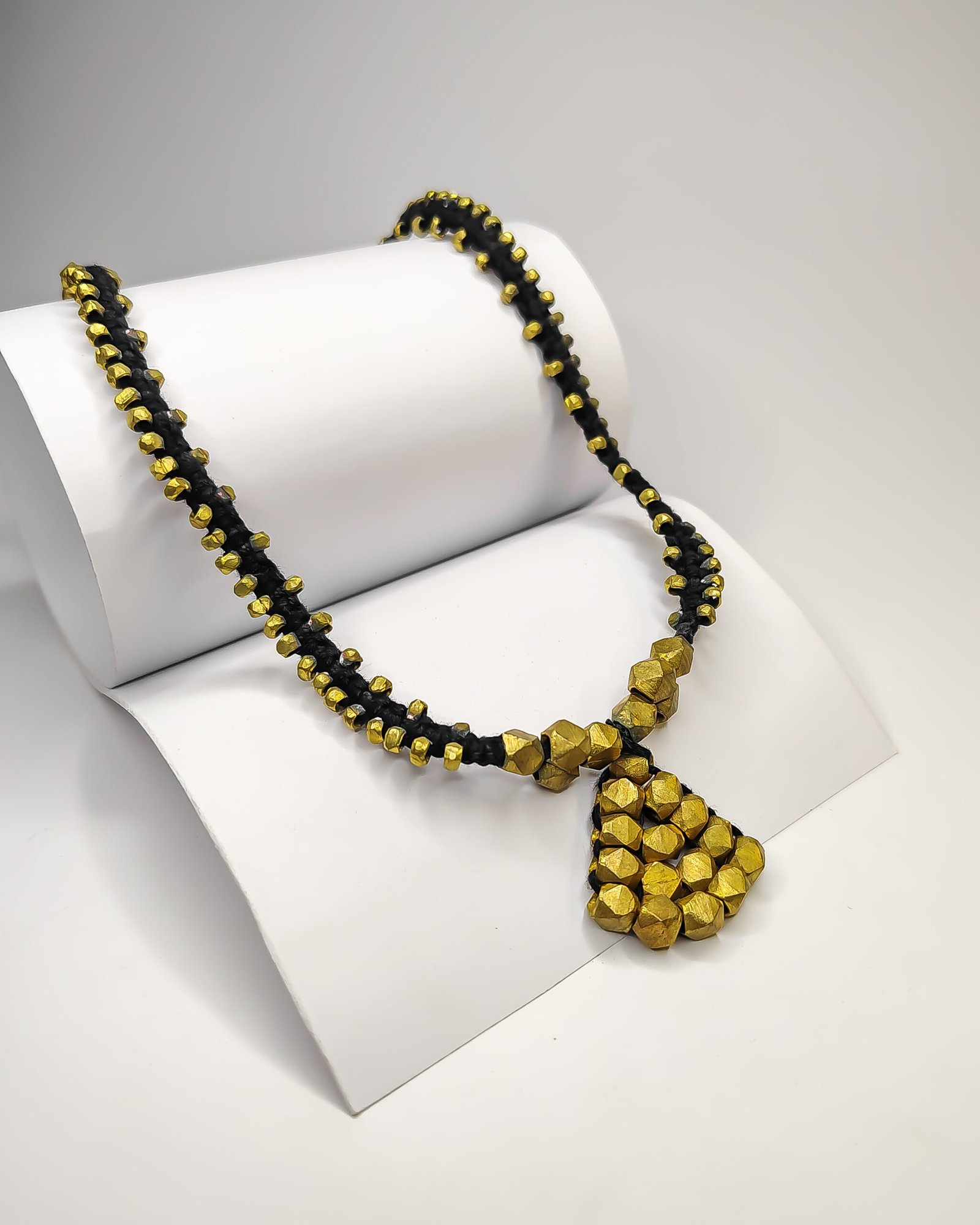 Triangle pendant - octagon beads