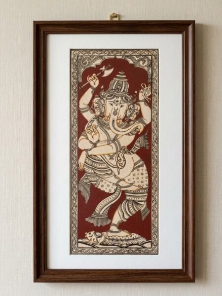 Ganesha Hand Painted Silk Cloth – Indian Traditional Artwork
